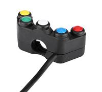 Wakects Motorcycle Handlebar Switch, Plastic 5 in 1 Control for Headlight and Brake Light, Universal 22mm Switch for Motorbike Handles