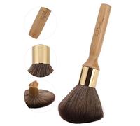 Wakects Neck Duster Brush Hair Neck Brush Barber Multipurpose for Small Hair Around Ears Super Soft Fiber Wool Skin-friendly Long Wooden Handle Washable for Barber Shop Salon (Wood Color)