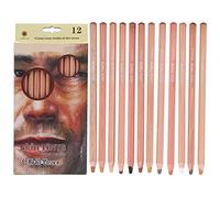 Wakects Pastel Pencils, 12Pcs Skin Tones Colored Pencils Toner Sketching Drawing Pencil Charcoal Art Set for Sketching Illustrating Portrait Art
