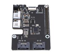 Wakects PCIe to 2 Ch Serial ATA Adapter, PCB PCI Express to 2 Ch Serial ATA Converter with 3.0 Ports Dual LED EEPROM for Rasp Pi 5 Storage Expansion