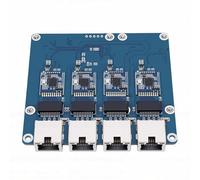 Wakects PCIe to 4 Port Gigabit Ethernet Board for RasPi 5 with RTL8153 Chipset Plug and Play Quad LAN Expansion Gen2 X1 Dual LED Indicators for Router NAS Server Projects