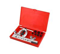 Wakects Pipe Flaring Tool Kit, 45# Steel Tube Flaring Set 7 Double Flare Dies for Copper Brass Aluminum with Strong Clamp Smooth Edge