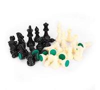 Wakects Plastic Chessmen Set Chess Pieces for Board Games Travel Chess Set with Lint-Made Pad Easy to Carry Well-Crafted Design Low Noise Comfortable Hand Feeling (Medium King height 64 mm)