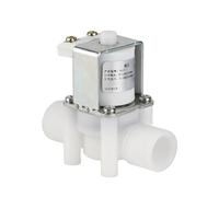 Wakects Plastic Solenoid Valve, ABS Stainless Steel Electromagnetic Valve, Normally Open 0.02 to 0.8MPa, Non Return Water Outlet, 32 to 176F for Solar Water Heaters (DC24V)