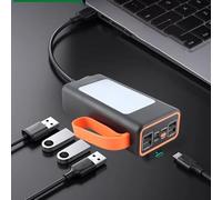 Wakects Portable Power Bank, ABS PD66W 60000mAh Battery Pack with LED Light, QC4.0 Fast Charging Power Station for Outdoor Camping Travel Emergency Use (Black)