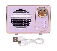 Wakects Portable Retro Bluetooth Speaker, BT 5.0 Mini Size (Purple) | Rechargeable MP3 Player, ABS Housing, Camping and Party, AUX Input, USB Drive, 32GB Card Support, 10m Transmission Distance