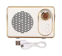 Wakects Portable Retro Bluetooth Speaker, BT 5.0 Mini Size (White) | Rechargeable MP3 Player, ABS Housing, Camping and Party, AUX Input, USB Drive, 32GB Card Support, 10m Transmission Distance