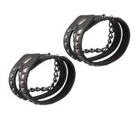 Wakects Punk Rivet Cuff Bracelet Set, Faux Leather 21cm