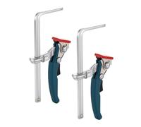 Wakects Ratchet Track Saw Clamp, 2Pcs Cr Vanadium Steel Lever Bar Clamp Quick Release F Guide Rail Clamps for MFT Workbenches Woodworking