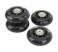 Wakects Roller Skate Wheels, 4 Pack 63mm PU Rubber Wheels with LED Lights for Night Skating, Strong Grip Shock Absorption Ultra Quiet, Fit Inline Skates Skateboards Luggage, Black