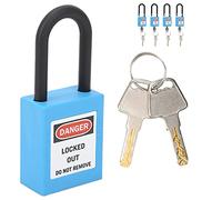 Wakects Safety Padlocks Set, 5 Set 38mm Security Lockout Nylon Lock Out Tag Out Padlocks Set Insulation Safety Door Lock Both Sides Lable with 10 Keys for Industrial Sites (Blue)