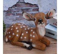 Wakects Simulated Sika Deer Garden Statue Handcrafted Outdoor Decor Lifelike Animal Model with Safe Non- Paint for Patio Yard Ornament