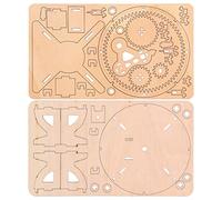 Wakects Solar System Wooden Model, Beech Puzzle Astronomy Model, Sun Earth Moon Motion Learning, Battery Powered STEM Education Kit for Kids Classroom Home Study
