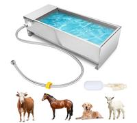 Wakects Stainless Steel Cattle Drinking Bowl, Horse Cattle Drinker Automatic Drinking Bowl with Hanging Float Valve, 7.5 Liters Drinking Bowl for Horses Cattle Sheep Dogs