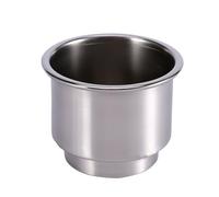 Wakects Stainless Steel Cup Holder 2 Pack Recessed Drink Holder Mount 4.1 in X 3.7 in with Drain Hole Two Stage Design for Boat RV Table Dashboard Countertop