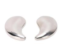Wakects Stainless Steel Eye Mask Placeholder Under Eye Cooling Packs Ice Pack 304 Moon Shaped Hot Cold Compress with Cooling Gel Smooth Finish for Puffiness Tired Eyes