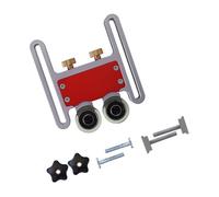 Wakects Table Saw Roller Jig Aluminum Alloy Table Saw Feeder Guide Double Wheel Adjustable Height for 30mm T Slot CNC Anodized for Woodworking Band Users