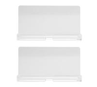 Wakects Tablet Wall Bracket Acrylic Wall Mount Holder with Cable Groove 2 Pack 3.4 X 9.4 X 18 Cm for Kitchen Bathroom Office Hands Free Viewing and Charging (Transparent)