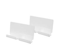 Wakects Tablet Wall Bracket Acrylic Wall Mount Holder with Cable Groove 2 Pack 3.4 X 9.4 X 18 Cm for Kitchen Bathroom Office Hands Free Viewing and Charging (White)