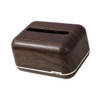 Wakects Tissue Box Cover Holder, Spring Loaded Magnetic Design Automatic Tissue Dispenser, Modern ABS TPR Organizer for Home Office Car (Walnut Color)