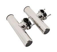 Wakects Tournament Clamp On Rod Holder Stainless Steel Adjustable Clamp On Fishing Rod Holder for Vertical or Horizontal Rails Mount, Boat Pole Rack , Versatile Mounting (43-51mm)