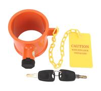 Wakects Trailer 5th Wheel Pin Lock 5th Wheel Hitch Lock Fifth 74mm Aluminum Alloy Anti Theft Security Pin Warning Tag 2 Keys for RV Boat Semi Truck
