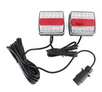 Wakects Trailer Lights, 1 Pair Magnetic LED Tail Light Trailer Towing Light with 16 Ultra Bright LED Beads 7.5M and 2.5M Cable for Caravans Trailers Agricultural Vehicles