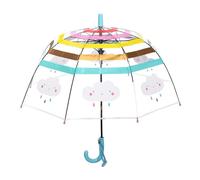 Wakects Transparent Umbrella, Cartoon Design, Long Handle Umbrella for Kids with Windproof Features, Ideal for Outdoor Fun and Rainy Days (#4)
