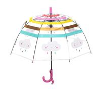 Wakects Transparent Umbrella, Cartoon Design, Long Handle Umbrella for Kids with Windproof Features, Ideal for Outdoor Fun and Rainy Days (#1)