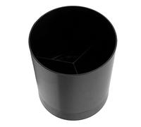 Wakects Utensil Holder, Kitchen PP Utensils Crock Organizer 360° Rotating Spoon Chopsticks Holder with Partitioned Compartments for Countertop Storage Home Dining Table (Black)