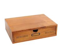 Wakects Vintage Wooden Box, Japanese Style Drawer Organizer Multifunctional Storage Cabinet Household Decration for Home Office 9.6 x 6.9 x 2.6in
