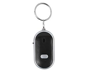 Wakects Whistle Key Finder, Voice Control Anti Lost Device Voice Control Keychain High Brightness Light with Chain Ring for Wallet Car Pet Child Bag Suitcase (Black)