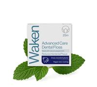 Waken, 25m peppermint Advanced Care Dental Floss, 100% natural flavor, reduces plaque and gum disease, clinically tested, vegan floss, white