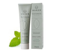 Waken, Spearmint Fluoride Toothpaste, Helps Protect Against Cavities and Reduce Plaque, No Artificial Colours, Sustainable Packaging, Recycled Aluminium Tube, Vegan Toothpaste, 75ml