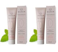Waken, Strawberry Fluoride Toothpaste, Helps Protect Against Cavities and Reduce Plaque, No Artificial Colours, Thoughtful Packaging, Recycled Aluminium Tube, Vegan Toothpaste, 75ml (Pack of 2)