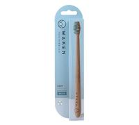 Waken, x1, Blue Soft Bristle Bamboo Toothbrush, Biodegradable Natural Bamboo Handle, Dental Brushes, Vegan Toothbrush