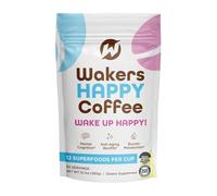 Wakers HAPPY Coffee supports energy, focus, anti-aging, and metabolism. Made in the USA with natural ingredients and Keto-friendly. Reminding you to wake up happy!