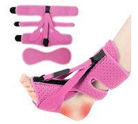 WAKERUG Plantar Fasciitis Night Splints, Ankle Brace for Plantar Fasciitis Treatment Pain Relief, Adjustable Foot Drop Night Splint for Heel Achilles Tendonitis Pain Relief for Men Women, Pink