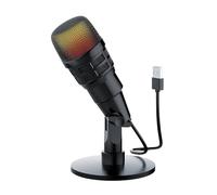 WAKEVLEO USB Microphone with RGB Modes, Condenser Mic for PC & Mac & Singing, Gaming Microphone for PS4/5, Plug and Play for Streaming Podcast YouTube, The Cable is 2 Meters