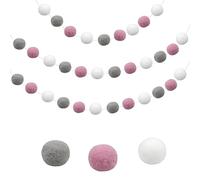 WakiHong 2 Pcs Pom Pom Garland Rainbow Felt Ball Garlands Christmas Pompom Decoration 6.56 Feet Hanging Felt Balls for Birthday Holiday Party Wedding Christmas Tree Wall Decoration 60 Balls