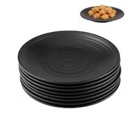WakiHong 8 Pack Matte Appetizer Plates Square Dinner Set 15 * 15 * 1.8 cm Plate Dessert Plates Small Plate,for Buffets, Desserts,Appetizers & Entrées,Black