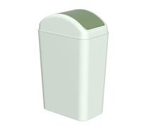 Wakikini 15 L Kitchen Bin with Swing Lid, Small Plastic Trash Bin, Green | Slim Swing Top Waste Bin for Office, Under Sink, Bedroom, Bathroom