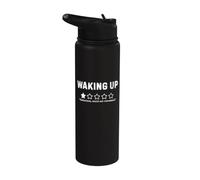 Waking Up Would Not Recommend Funny Sarcastic Humor Stainless Steel Insulated Water Bottle