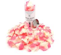 WAKISAKI Premium Artificial Fake Rose Petals, Hand-separated, Ready-to-use, Deodorized, for Romantic Night, Wedding, Event, Party, Decoration (1000 Count, Pink & White)