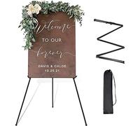 WAKSOX Easel Stand for Display Wedding Sign & Poster, 63'' Foldable Artist Easel for Wedding Banner, Painting Canvas, Poster, Adjustable Metal Easel with Portable Bag(Black)