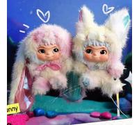 Wakuku Fox&Bunny Trickor Treat Blind Box Linda Action Character Wakuku Mystery Box Fox Bunny Anime Keychain Doll Bag Surprise To no box