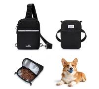 Wakytu 2-in-1 Chest Pack and Pet Treat Fanny Pack, Isolated Compartments Large Capacity Waterproof Bag with Reflective Straps, Convertible Waist Pack for Daily Commute and Dog Walking