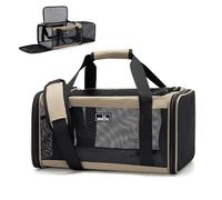 Wakytu Airline Approved Expandable Pet Carrier for Small Cats, Collapsible Travel Bag with 600D Oxford, Safety Lock Zipper,S