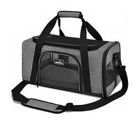 Wakytu Airline Approved Foldable Pet Carrier for Cats/small dogs, travel | 3 entrances & 5 vents, waterproof rip-stop, anti-escape locks, padded strap,plane underseat,cat dog carrier