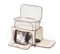 Wakytu Airline Approved Pet Carrier for Cats, Expandable Dog Carrier Soft-Sided Carrier for Small Cats and Dogs with Extra Large Foldable mat